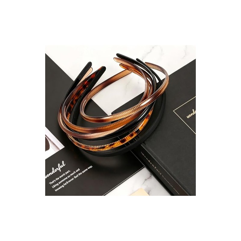 6 Pcs Diadema de Plástico Fina, Elástica y Sin Presión