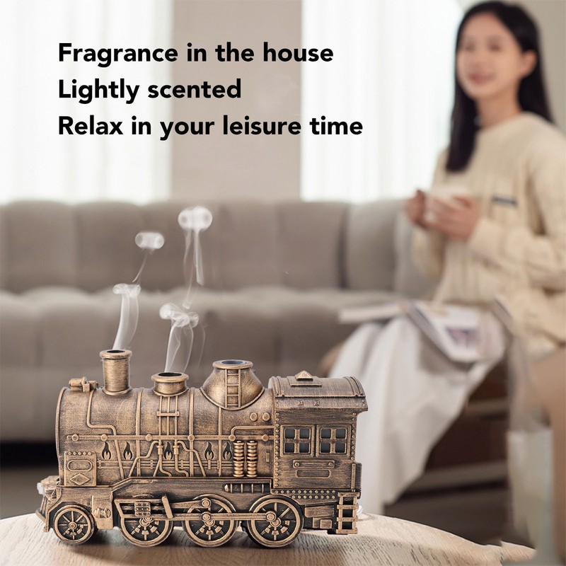 Train Humidifier 300ml Retro Train Shape Aromatherapy Diffuser with Waterless