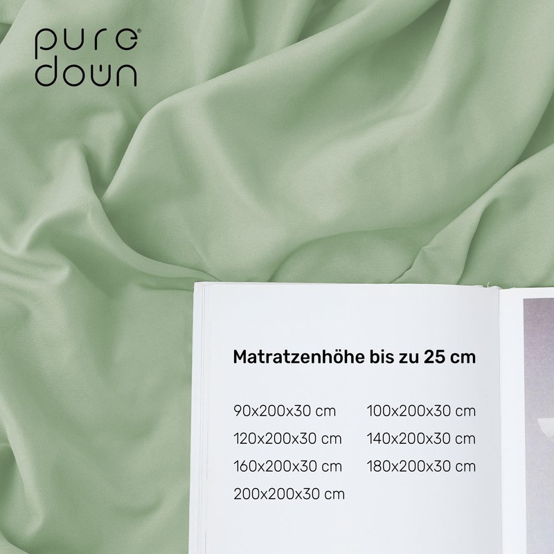 puredown® Fitted Sheet 90 x 200 cm Microfibre Bed Sheet