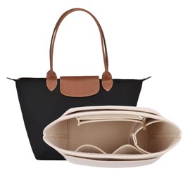 D.DUO Bag Insert Organizer, purse accessories, Suitable For Longchamp long handle tote organizer (Beige,M(LongHandle))