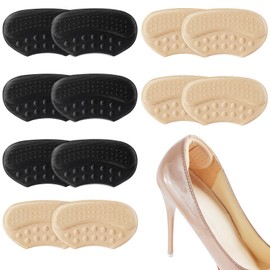 Noosverl 6 Paar Fersenschutz für Schuhe Fersenpolster Schuhe Fersenfreund Heel Pads Hackenpolster Schuhe Schuh Fersenpolster Schwarz Fleischfarben Ferse Rutscht aus Schuh