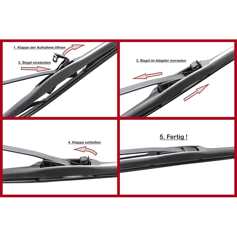 Hybrid Front Windscreen Wiper, Flex Aero, Compatible with Mercedes CLK
