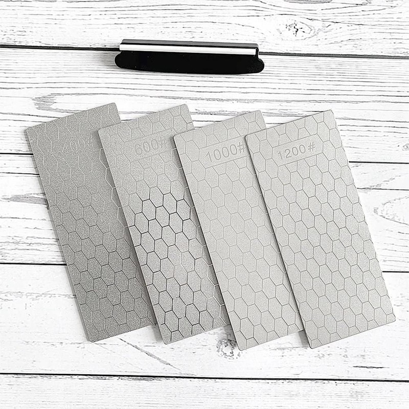 EBOOBA 5-Piece Sharpening Stone Set, Lapping Plate with Coarse/Medium/Grit, Grit