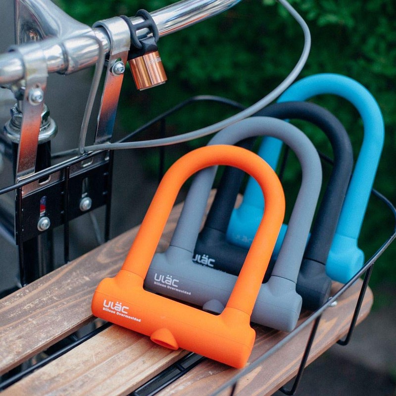 ULAC(ユーラック) BROOKLYN シリコンカバー自転車用U字ロック UL-SU3-01 76mm×128mm オレンジ