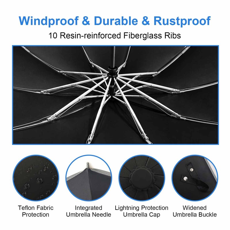 DAWNTREES Windproof Travel Umbrella,Automatic Opening And Closing,Compact, Sturdy, and Lightweight,Sun