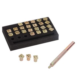 27 Pieces Leather Stamp Alphabet A to Z Punching Tools 6 mm Letter Stamp Craft Stamp for Leather Embossing DIY Clay Leather Craft Printing