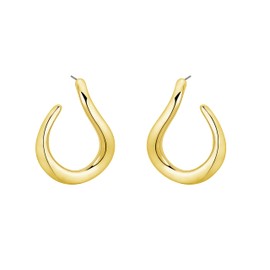 Rajputana Gold Hoop Earrings for Women Girls, 18K Chunky Gold Hoop Earrings Hypoallergenic Lightweight Hollow Open Earrings Trendy Jewellery