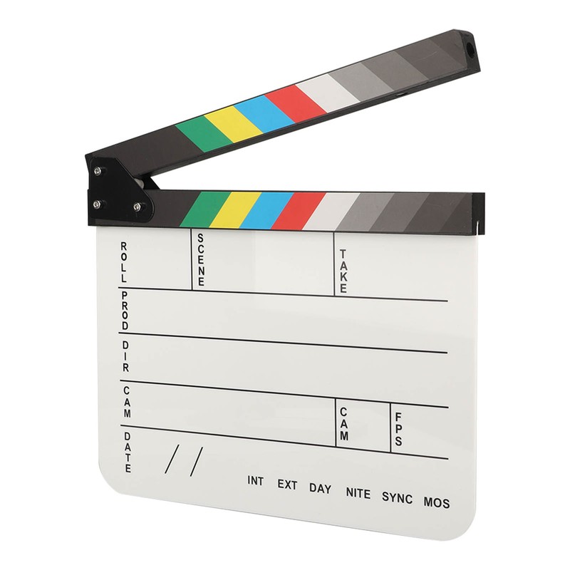 Acrylic Film Clapboard Professional Dry Erase Movie Props Clap Board