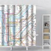 SPXUBZ New York Subway Map Shower Curtain White Subway Map