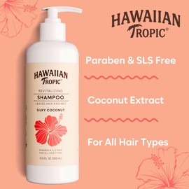 Hawaiian Tropic Revitalizing Shampoo 5 Pack, 380ml Bottle, Silky Coconut Scent, SLS Free,Paraben Free, Hotel Bathroom Amenities, Bulk Size, Air Bnb, Guest Bathroom Essentials, Airbnb