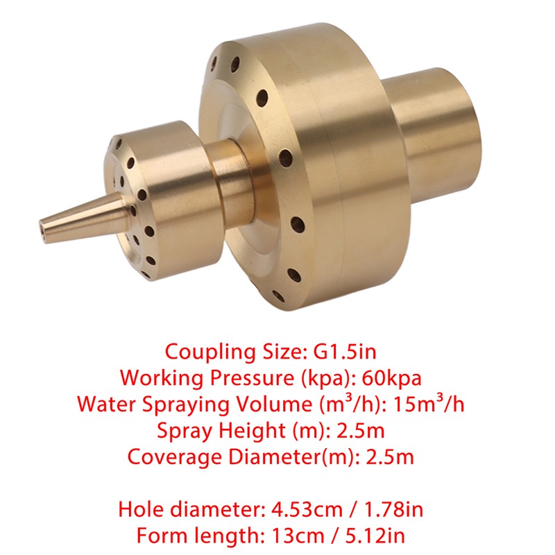 Copper Double Column Fountain Nozzle Music Fountain Landscape Scenery Nozzle