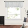 MIULEE Solid Gray Kitchen Sheer Valance Linen Look Window Curtain,Living