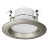 TORCHSTAR 4 Inch Interchangeable Trim Ring, Round, Satin Nickel, Pack