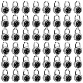 HZSY Combination Padlock 48 Pack, Fixed Dial Combination Padlock with Different Combinations, 2 in. Wide. Black Turntable, Lock for Gym & Locker, School, Toolbox, and More
