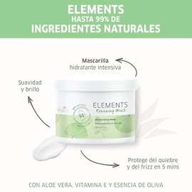 Wella Professional Elements Mascarilla Vegana Anti Frizz con Vitamina E para Cabello Daado 500ml  Daado                                               
