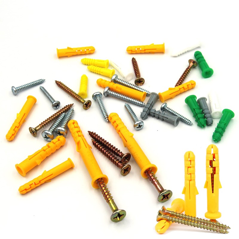 ISPINNER 280pcs Plastic Drywall Anchors and Screws Assortment Kit, 8