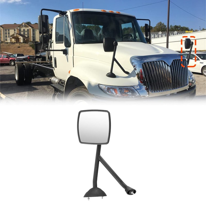 High Soar Hood Mirror for International 4300/Workstar II Black Mirror