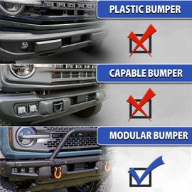 CALLIERT Upgrade Bull Bar Grille Brush Guard Compatible with 2021 2022 2023 2024 2025 Bronco 2/4 Doors with Manganese Steel Front Bumper Grille Accessories,Matte Black