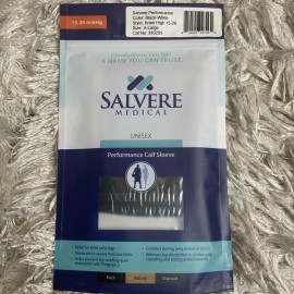 Salvere Performance Unisex Black & White Calf Sleeve Size XL Knee High 15-20 New
