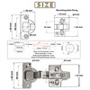 AERZETIX: 4 Invisible 110° Hinges with Shock Absorbing 3D Clip