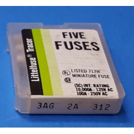 Littelfuse (5PCS) FUSE , 3AG , LITTELFUSE , 250V , 2A , 312
