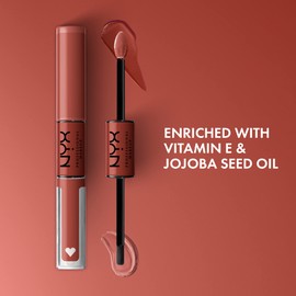 NYX PROFESSIONAL MAKEUP Shine Loud, Long-Lasting Liquid Lipstick with Clear Lip Gloss - Life Goals (Peach Nude)
