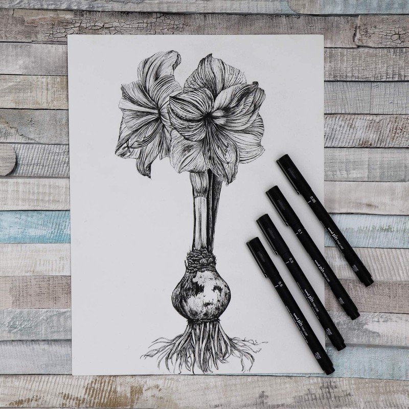 Uni Pin Fineliner Drawing Pen - Sepia Tone - 0.5mm