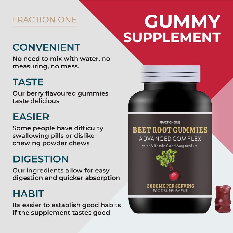 Beetroot Gummies - 3000mg - 5:1 Extract - 120 Gummies