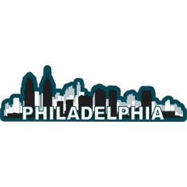 StickerTalk Philadelphia Skyline Sticker, 10 inches by 3 inches
