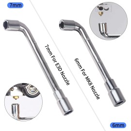 ALMOCN 4PCS 3D Printer Nozzle Wrench 6mm 7mm L-Shaped Hexagonal Wrench Tool +...