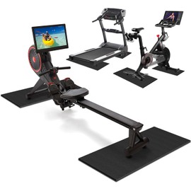 2PCS Fitness Equipment Mats and Floor Protector, Non-Slip Mat Rowing, Rowing Machine Bike Mat for Carpet & Hardwood Floors, Exercise Bike Mats (Two Pieces:30 * 12 inch)