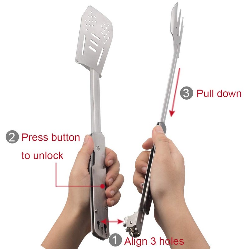 ROXON 6-in-1 BBQ Multi Tool Detachable and Foldable Grill Tool
