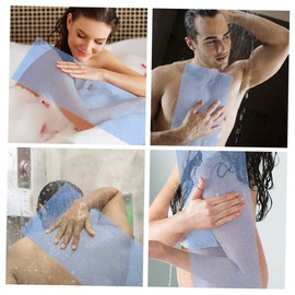 Baluue 2sets Ergonomic Back Exfoliating Bath Towels Set of Rubbing Towels for Gentle Massage Deep Cleaning 2pcs*2