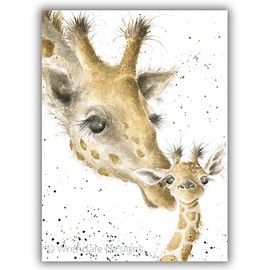 Wrendale Designs Greeting Card - FIRST KISS (Giraffes)