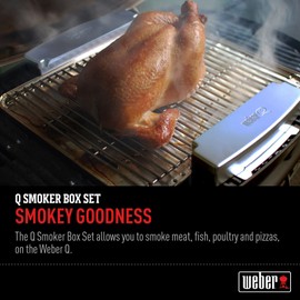 Weber Barbecue Stove, BBQ Grill, Stainless Steel Smoker Box, Gas Grill (Q Series), Set of 2
