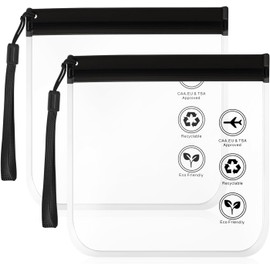 2Pcs Clear Travel Toiletry Bags Waterproof Leakproof Travel Pouches for Liquids Toiletries Traveling Trips Vacations Packing Storage