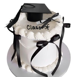 Congrats Bows Cake Toppers Class Of Cake Toppers with Black Bows Cap Graduation Certificate Set for Party Supplies Decor