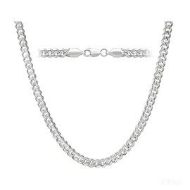 Meeran 5mm Cuban Link Chain for Men, 925 Sterling Silver Necklace, Silver Chain for Men, Jewelry Women