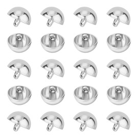 UNICRAFTALE Pack of 40 Alloy Buttons, 15 mm Diameter, Semicircular Shaft Blazer Buttons, Half Ball Dome Sewing Buttons for Sewing Clothes, Coats, Dresses, Sweaters, Crafts, DIY Jewellery