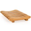 Frcctre Bamboo Dish Drying Rack, 10 Slots Bamboo Cabinet Plate