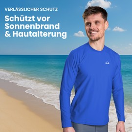 iQ-Company Men's Long-Sleeved Shirt, UV protection 300, Loose Fit, blue, xxl