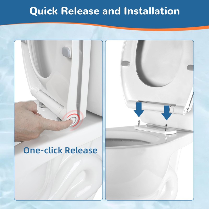 iFealClear Round Toilet Seat Compatible with Kohler, American Standard, TOTO,