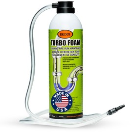 TurboFoam Drain Foam Cleaner, Expanding Enzyme Formula, Deep-Cleans Pipes, Dissolves Fat, Oil & Grease, Stops Odors at the Source – Safe for All Plumbing & Septic Systems