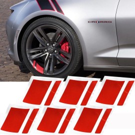 Unbranded Rim  Wheel Hash Racing Stripes Camaro SS Corvette Redline Decals 6x Sets