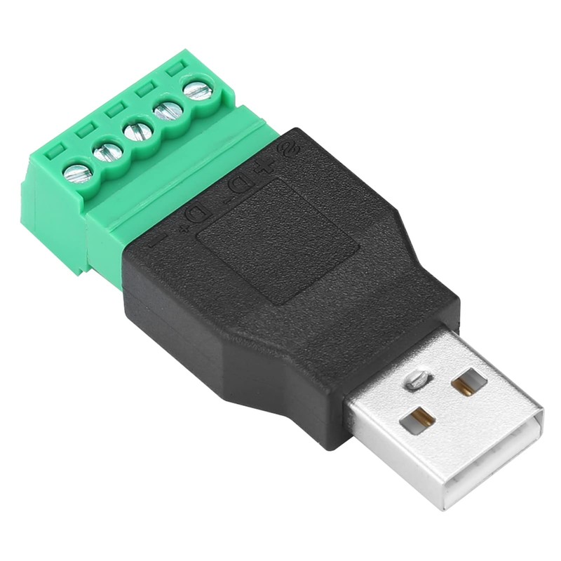2 PCS Terminal Connector USB Male Plug to 5 Pin