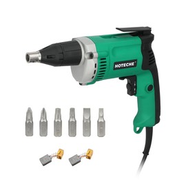 Hoteche 5-Amp Dry Wall Screw Driver, Electric Screwdriver with Variable Speed 0-4500 RPM, 1/4" Chuck, Forward & Reverse Switch with 6pcs Cr-V Bits