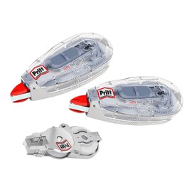 Pritt 9HPRR6HP1X Premium Correction Roller Refill Flex Immediately Rewritable, Refillable, Flexible Tip, Tape Length 12 m, Tape Width 6.0 mm, Economy Set with 2 Refillable Rollers and 1 Refill