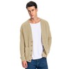 Men's Long-Sleeve Cardigan Sweater - Classic V Neck Button Down