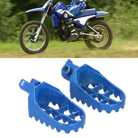 KIMISS 1 Pair Foot Pegs Motorcycle Pedals Dirt Bike Foot Pegs Pedal Bearings Universal Motorcycle Foot Pegs Dirt Bike Footpegs Aluminum Alloy Blue for PW50 PW80 TW200 TTR90 TTR90E