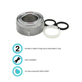 Dura Faucet DF-RK510-CP RV Faucet Spout Nut and Rings Replacement Kit (Chrome Polished)